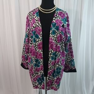 Vintage Sue Brett Collection Floral Kimono Cardigan Size:24